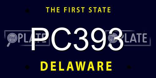PC393 Delaware License Plate