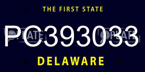 PC393033 Delaware License Plate