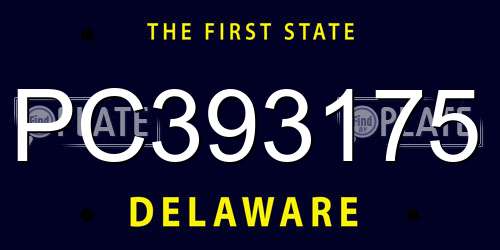 PC393175 Delaware License Plate