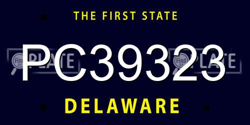 PC39323 Delaware License Plate