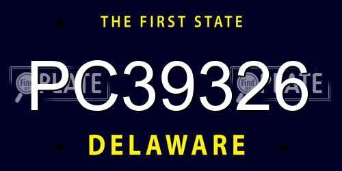 PC39326 Delaware License Plate