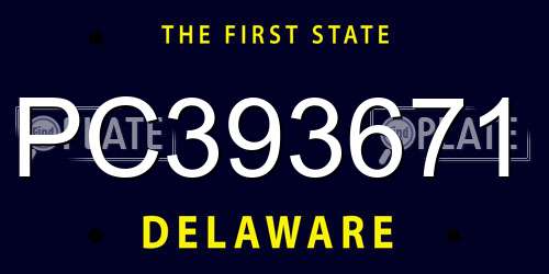 PC393671 Delaware License Plate