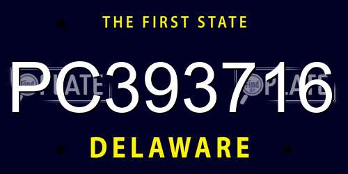 PC393716 Delaware License Plate
