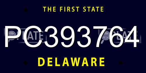 PC393764 Delaware License Plate