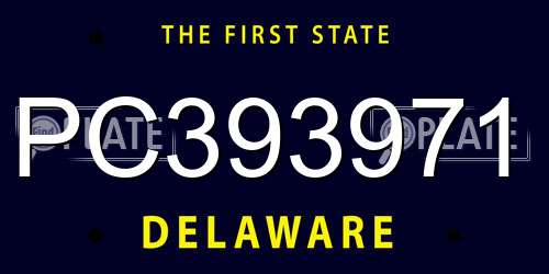 PC393971 Delaware License Plate