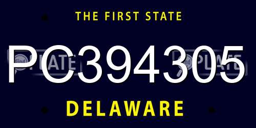 PC394305 Delaware License Plate