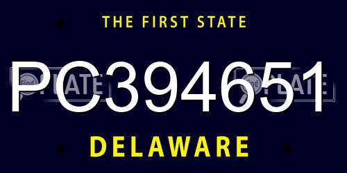 PC394651 Delaware License Plate