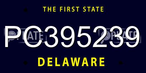 PC395239 Delaware License Plate