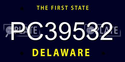 PC39532 Delaware License Plate