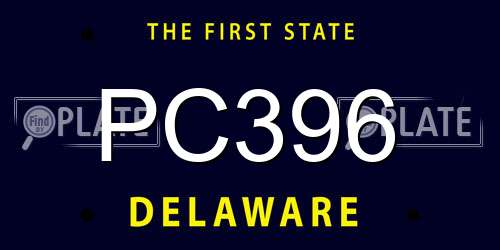 PC396 Delaware License Plate