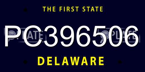 PC396506 Delaware License Plate