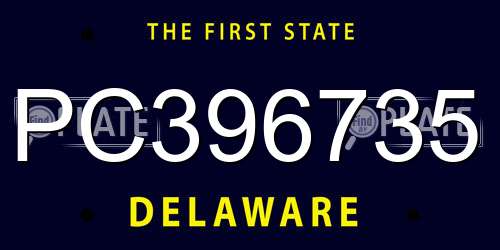 PC396735 Delaware License Plate
