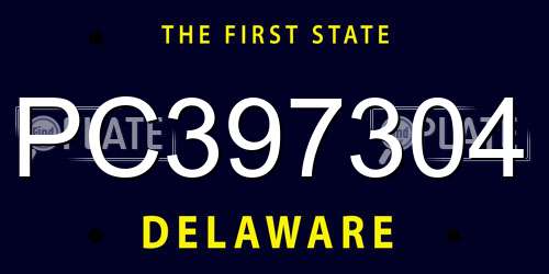 PC397304 Delaware License Plate