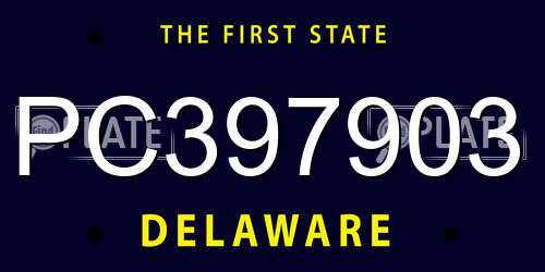 PC397903 Delaware License Plate