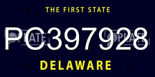 PC397928 Delaware License Plate