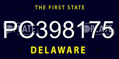 PC398175 Delaware License Plate