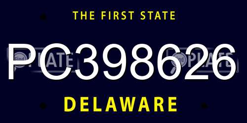 PC398626 Delaware License Plate