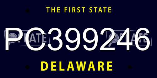 PC399246 Delaware License Plate