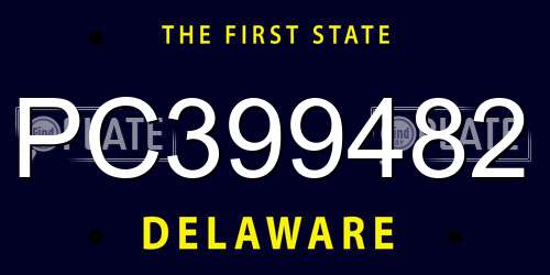 PC399482 Delaware License Plate