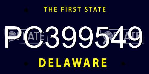 PC399549 Delaware License Plate