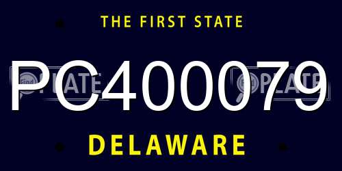 PC400079 Delaware License Plate