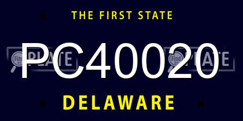 PC40020 Delaware License Plate