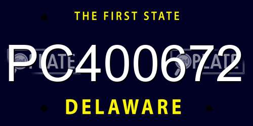 PC400672 Delaware License Plate