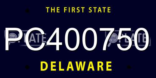 PC400750 Delaware License Plate