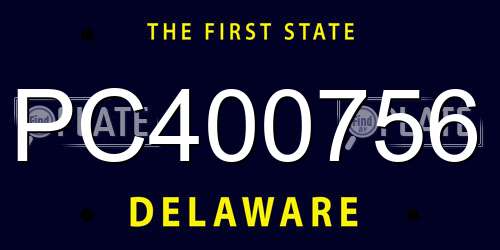 PC400756 Delaware License Plate
