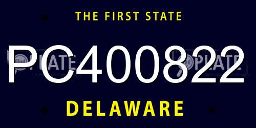PC400822 Delaware License Plate