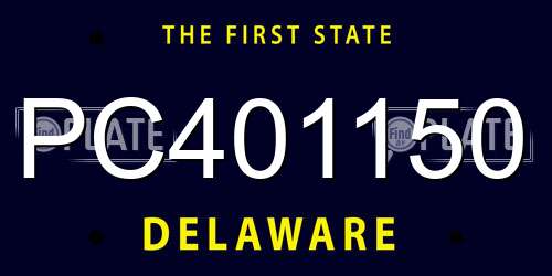 PC401150 Delaware License Plate
