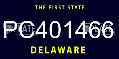 PC401466 Delaware License Plate