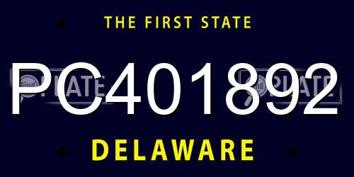 PC401892 Delaware License Plate