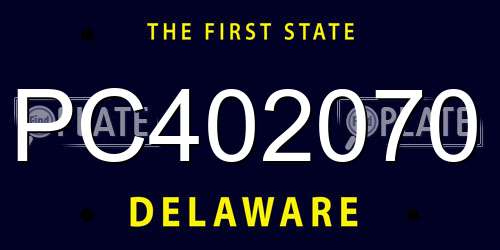 PC402070 Delaware License Plate