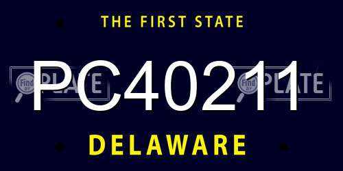 PC40211 Delaware License Plate