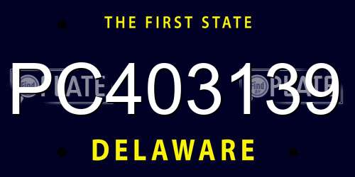 PC403139 Delaware License Plate