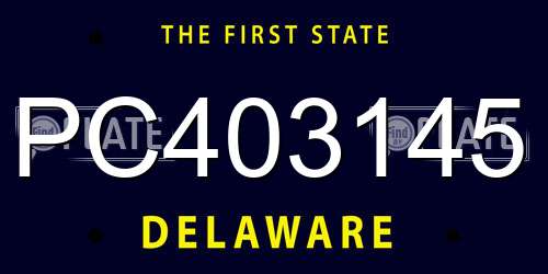 PC403145 Delaware License Plate