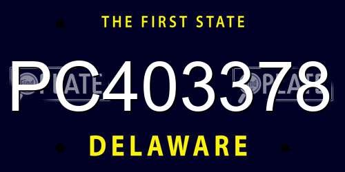 PC403378 Delaware License Plate