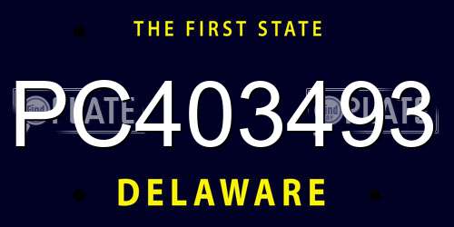PC403493 Delaware License Plate