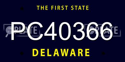 PC40366 Delaware License Plate