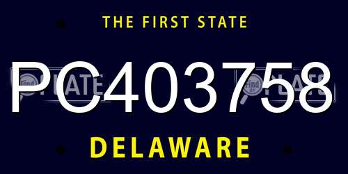 PC403758 Delaware License Plate