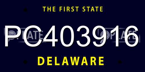 PC403916 Delaware License Plate