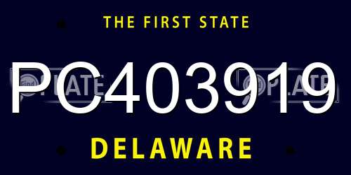 PC403919 Delaware License Plate