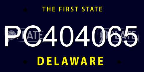 PC404065 Delaware License Plate