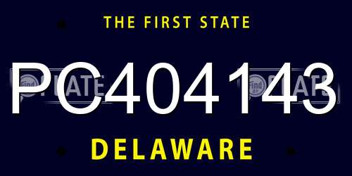PC404143 Delaware License Plate