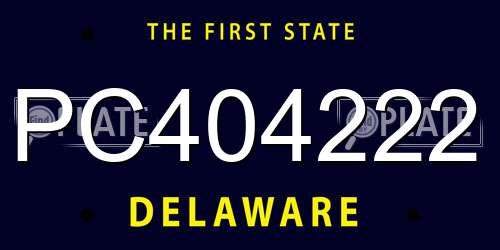 PC404222 Delaware License Plate