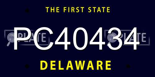 PC40434 Delaware License Plate