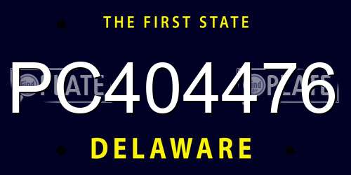 PC404476 Delaware License Plate