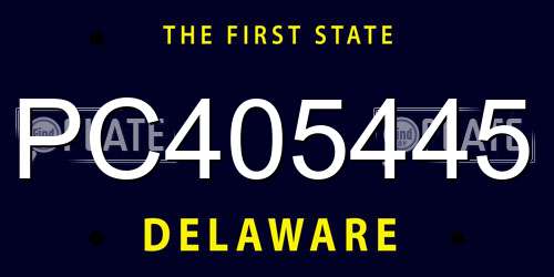 PC405445 Delaware License Plate