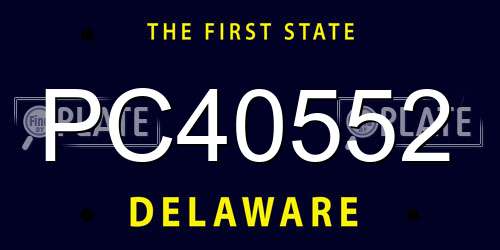 PC40552 Delaware License Plate